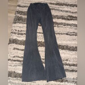 Women's Gray Flared Leggings